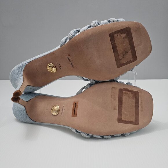 Veronica Beard Misa Sandal Braided Slide Knotted Light Blue Denim Size 11 - Picture 11 of 13